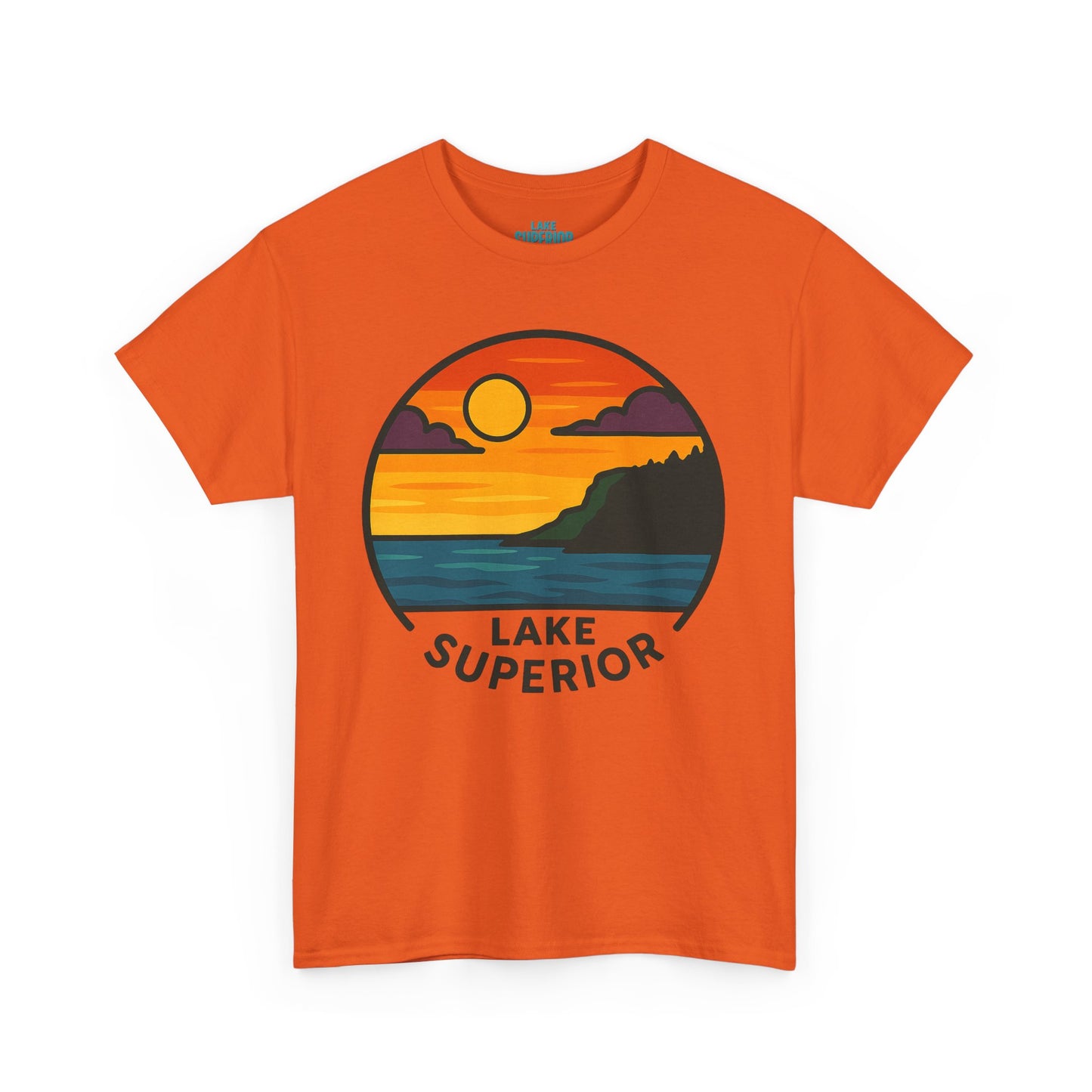 Lake Superior Graphic Tee | Unisex Heavy Cotton T-Shirt, Nature Lover Gift, Lake Adventure Shirt, Outdoor Apparel, Vintage Lake Design