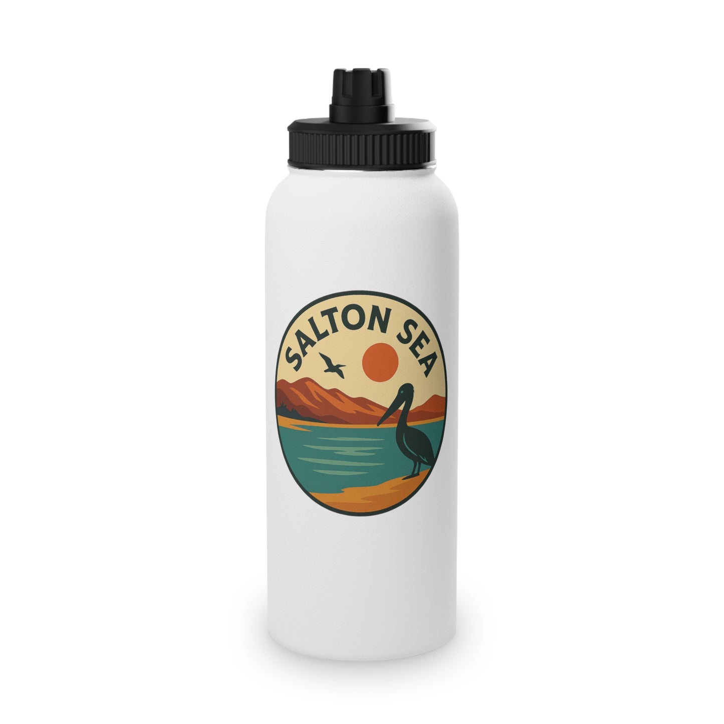 Salton Sea Stainless Steel Water Bottle, Sports Lid