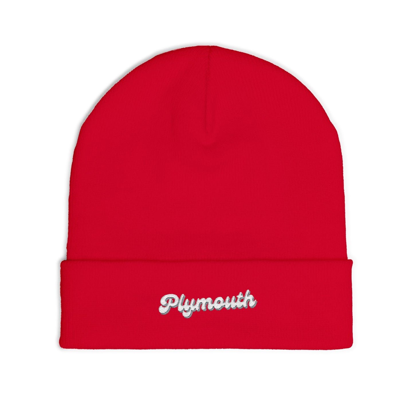 Plymouth Cozy Embroidered Knit Beanie | Winter Hat, Casual Fashion Accessory, Gift for Him/Her, Cozy Style, Outdoor Wear