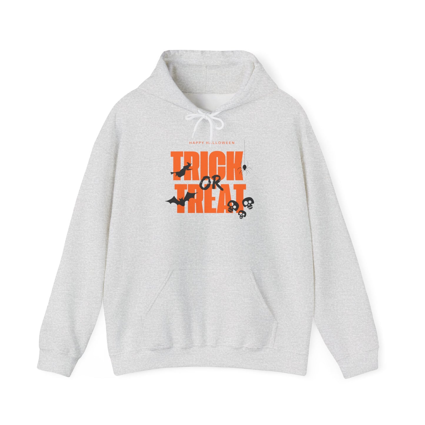 Halloween Trick or Treat Hoodie, Cozy Fall Sweatshirt, Spooky Season Apparel, Unisex Halloween Sweatshirt, Perfect for Pumpkin Patch
