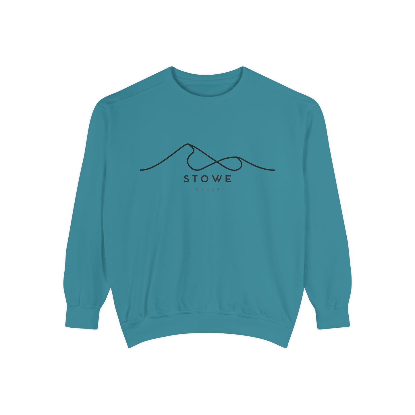 Stowe Chill Vibes Sweatshirt - Unisex Garment-Dyed Style, Perfect for Lounging