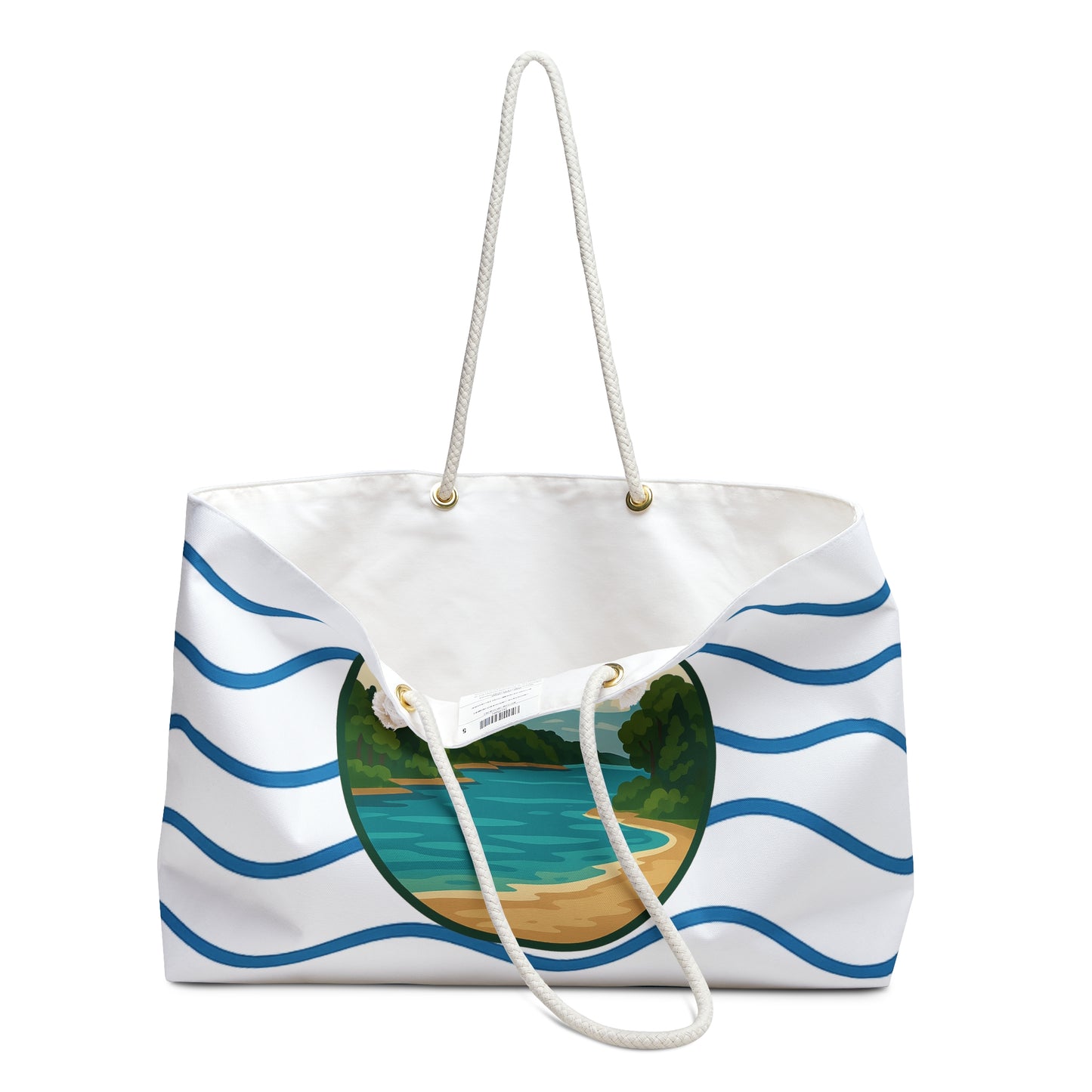 Lake Erie Weekender Bag White | Travel Tote, Beach Bag, Vacation Essentials, Escape Bag, Lake Life Carryall