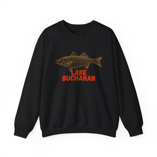Lake Buchanan Fishing Sweatshirt, Unisex Crewneck, Casual Wear, Gift for Fishermen, Outdoor Apparel, Lake House Cozy