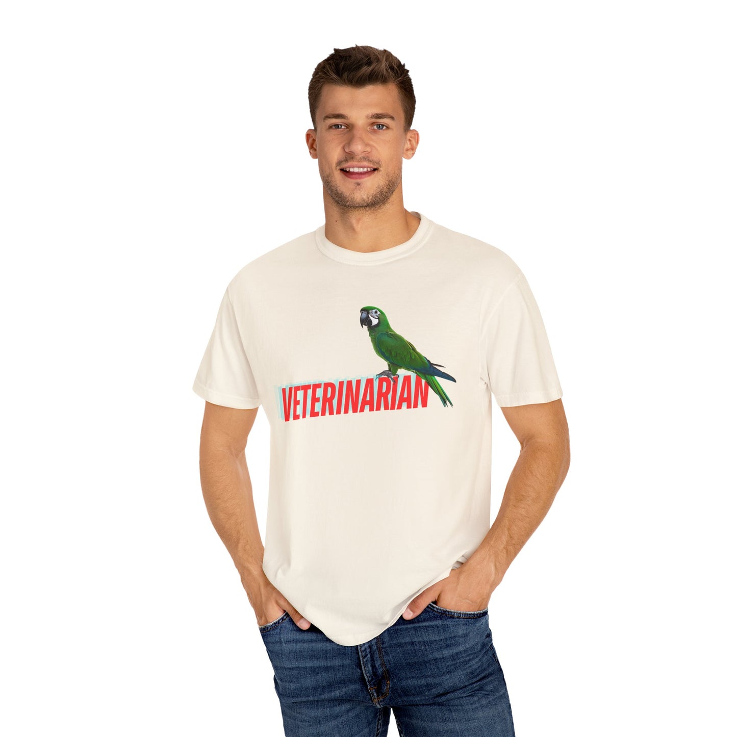 Veterinarian T-Shirt - Cute Parrot Graphic Tee for Animal Lovers, Gifts for Vet Students, Pet Owners, Animal Day Celebration