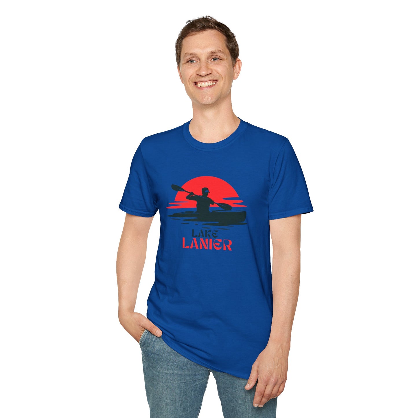 Lake Lanier Unisex Softstyle T-Shirt, Kayaking Shirt, Outdoor Adventure Tee, Lake Life Apparel, Father's Day Gift, Summer Wear