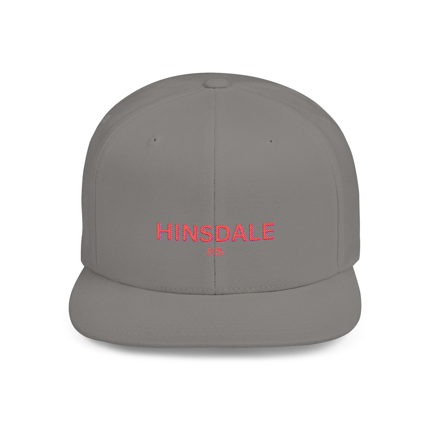 Hinsdale Stylish Flat Bill Snapback Hat with Design, Perfect for Casual Outings, Streetwear, Gifts, Festivals, Everyday Wear