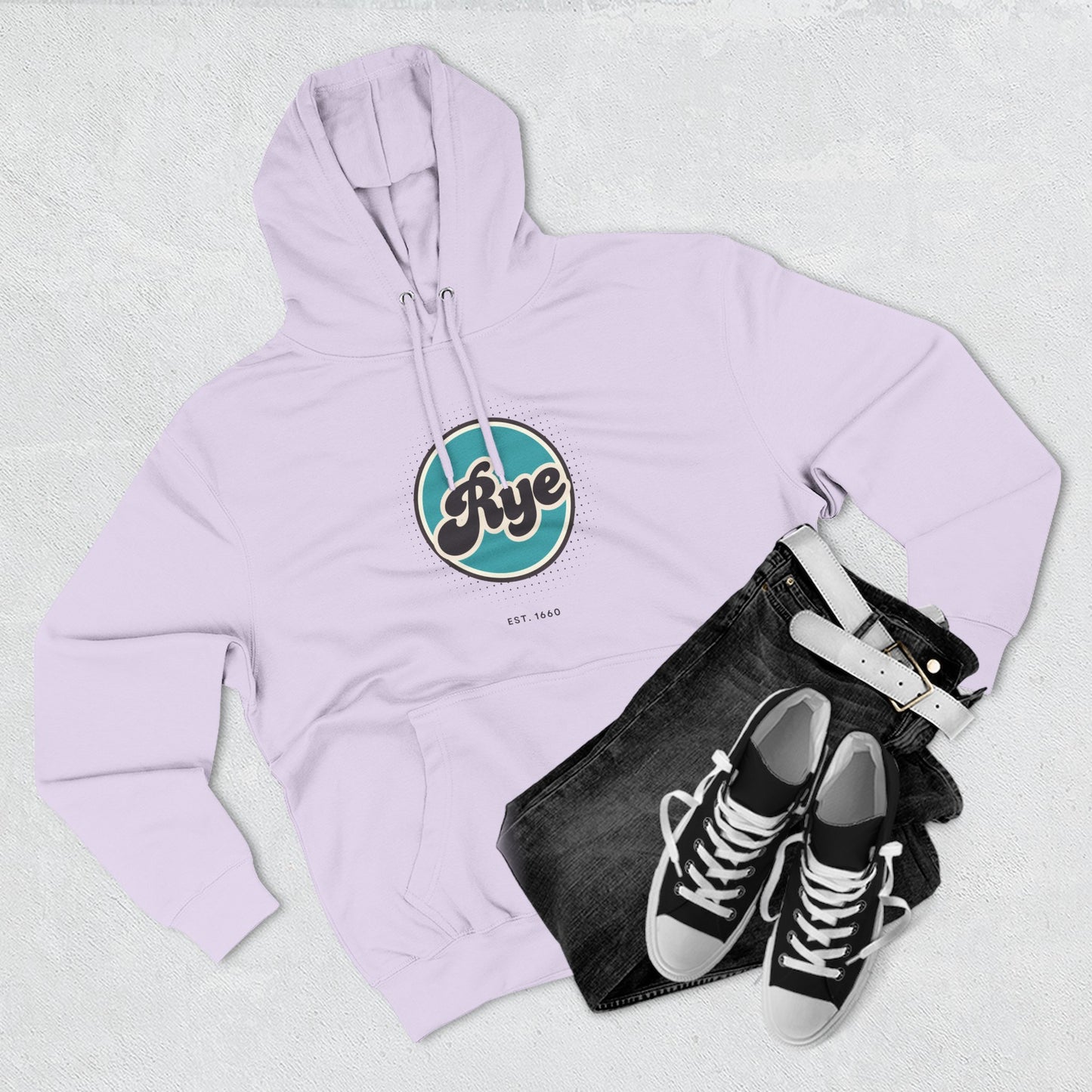 Rye Retro Vibe Hoodie for Casual Days, Streetwear, Unisex Gift, Cozy Layering Apparel