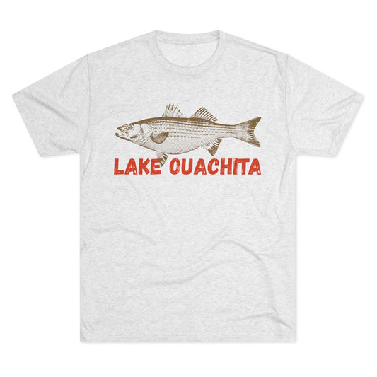 Lake Ouachita Fishing Tee, Unisex Crew Neck Shirt, Summer Lake Apparel, Gift for Fishermen, Outdoor Adventure T-Shirt, Lake House Style