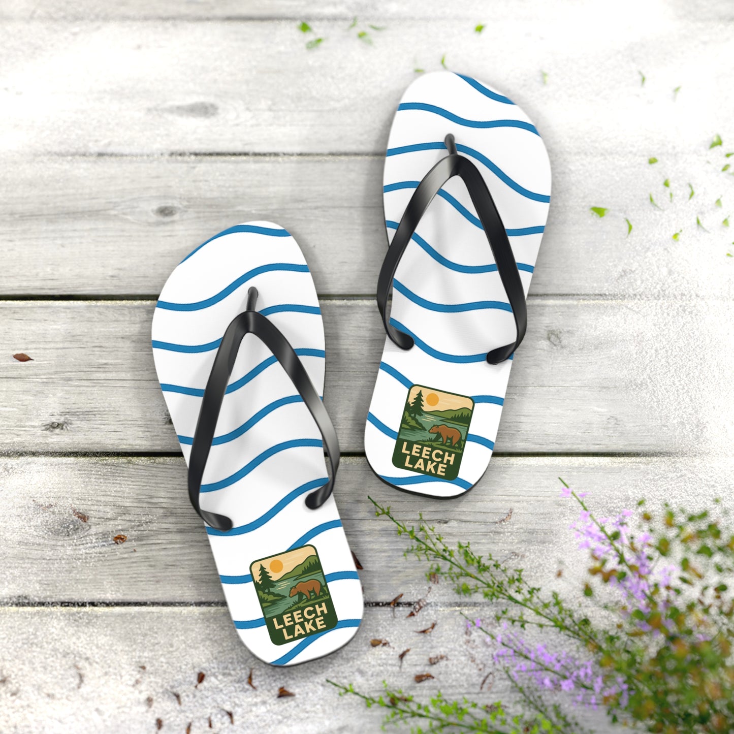 Leech Lake Beachy Vibes Flip Flops - Summer Sandals, Poolside Footwear, Vacation Essentials, Casual Summer Shoes, Beach Accessories
