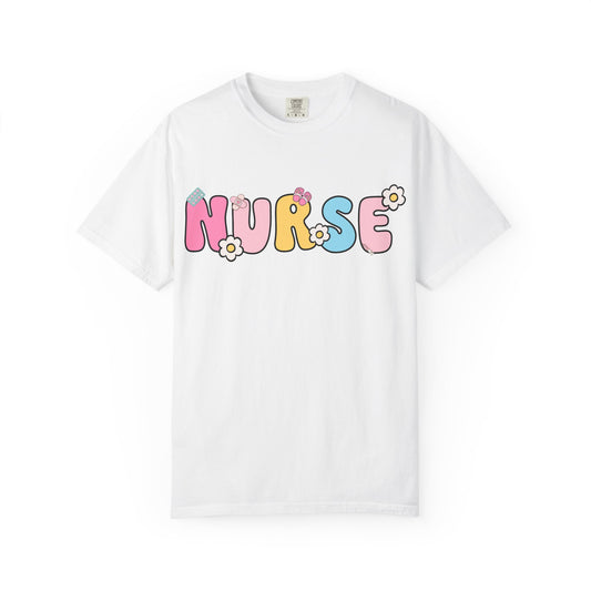 Playful Nurse T-Shirt - Fun Gift for Healthcare Workers, Floral Design, Birthday Present, Nurse Appreciation Week, Casual Wear
