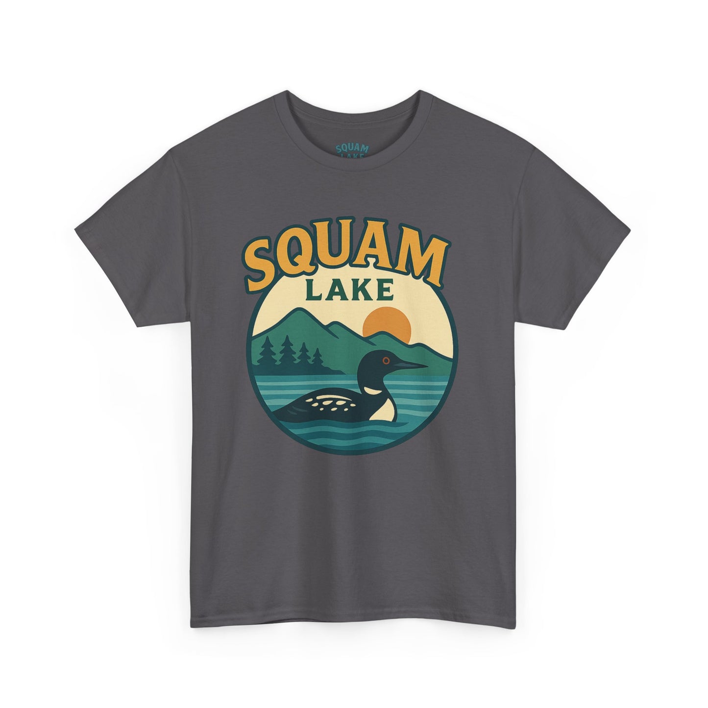 Squam Lake Graphic Tee | Unisex Heavy Cotton T-Shirt, Nature Lover Gift, Lake Adventure Shirt, Outdoor Apparel, Vintage Lake Design