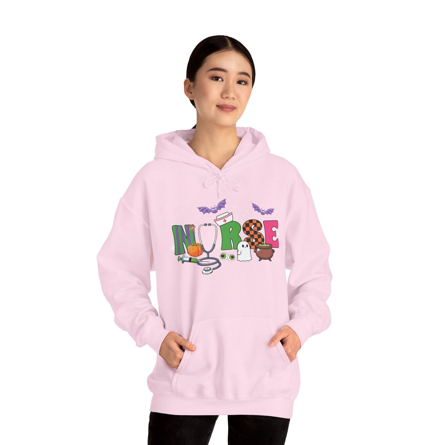 Nurse Whimsical Halloween Hooded Sweatshirt, Fall Fashion, Cozy Sweater Gift, Unisex Hoodie, Halloween Apparel