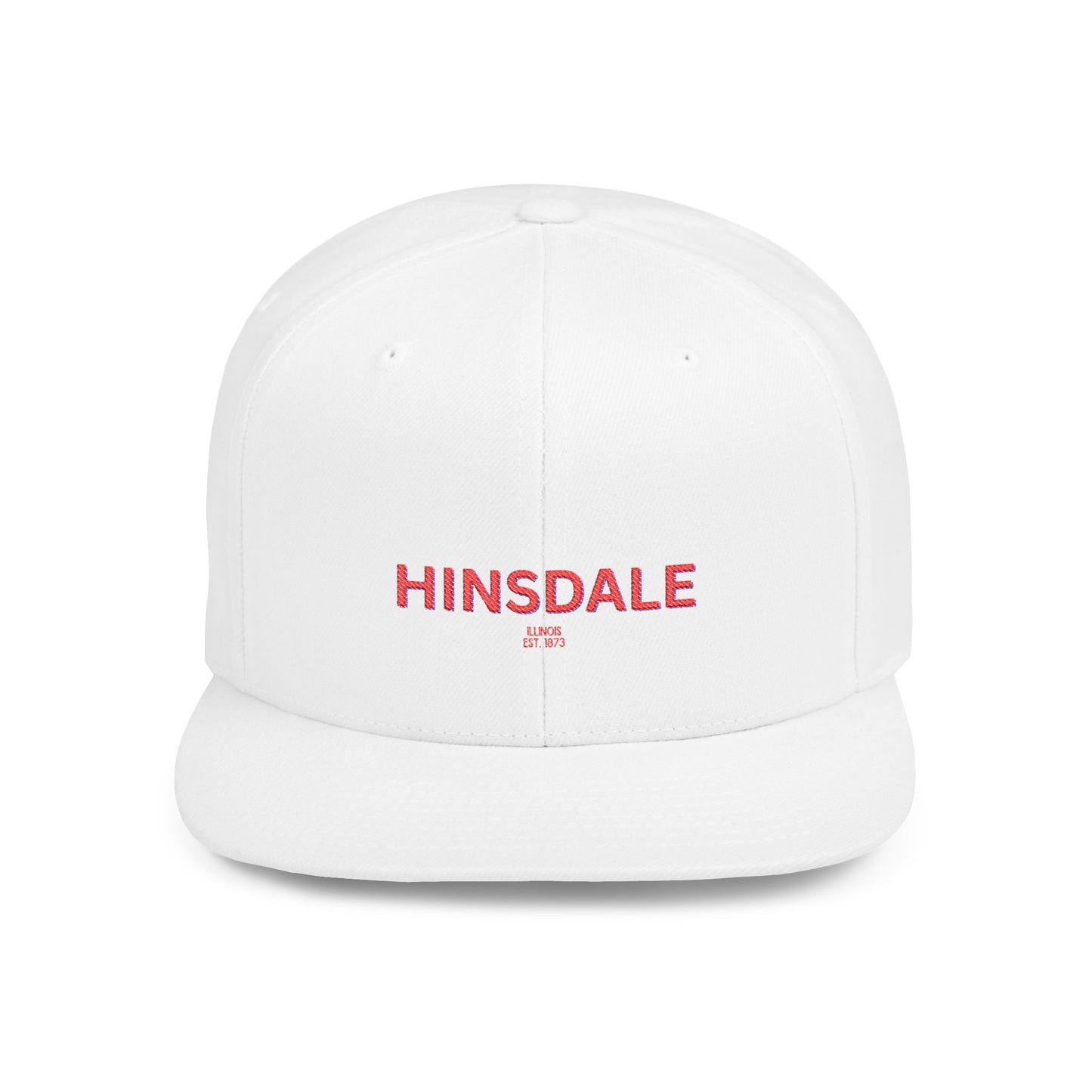Hinsdale Stylish Flat Bill Snapback Hat with Design, Perfect for Casual Outings, Streetwear, Gifts, Festivals, Everyday Wear