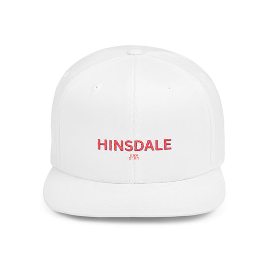 Hinsdale Stylish Flat Bill Snapback Hat with Design, Perfect for Casual Outings, Streetwear, Gifts, Festivals, Everyday Wear