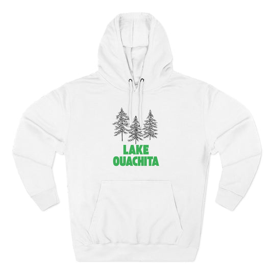 Lake Ouachita Fleece Hoodie, Cozy Sweatshirt, Outdoor Adventure Wear, Unique Gift for Lake Lovers, Perfect for Fall and Winter