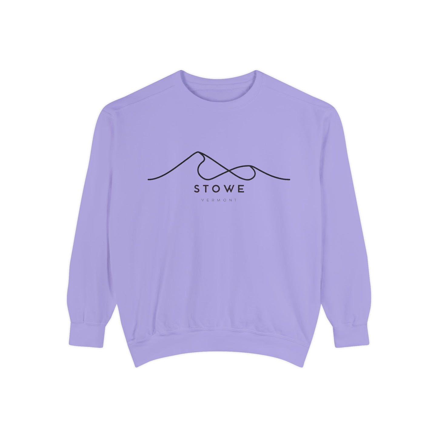 Stowe Chill Vibes Sweatshirt - Unisex Garment-Dyed Style, Perfect for Lounging