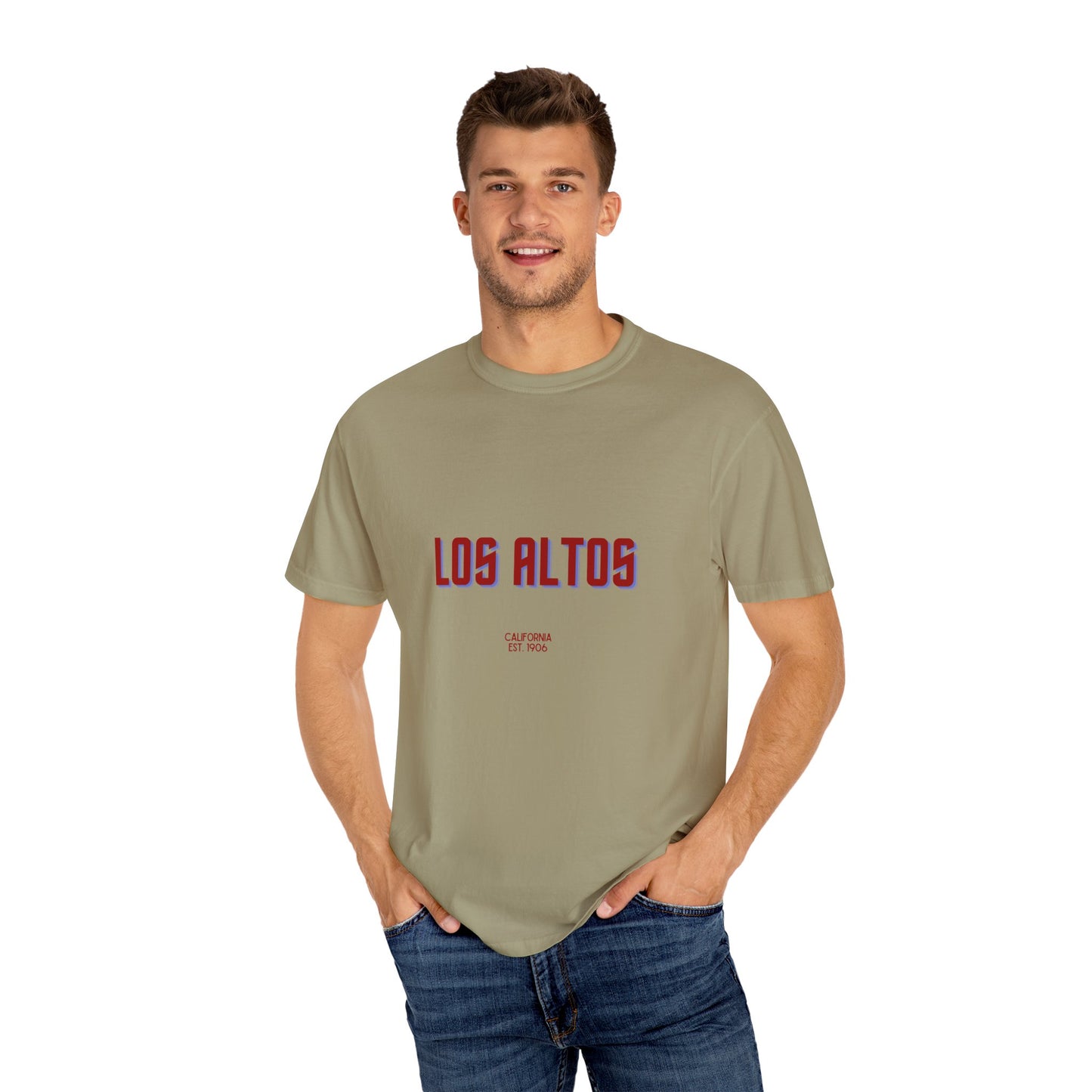 Los Altos Garment-Dyed Unisex T-Shirt, Casual Tee, Vintage Style Shirt, Everyday Wear, Birthday Gift, Unique Apparel