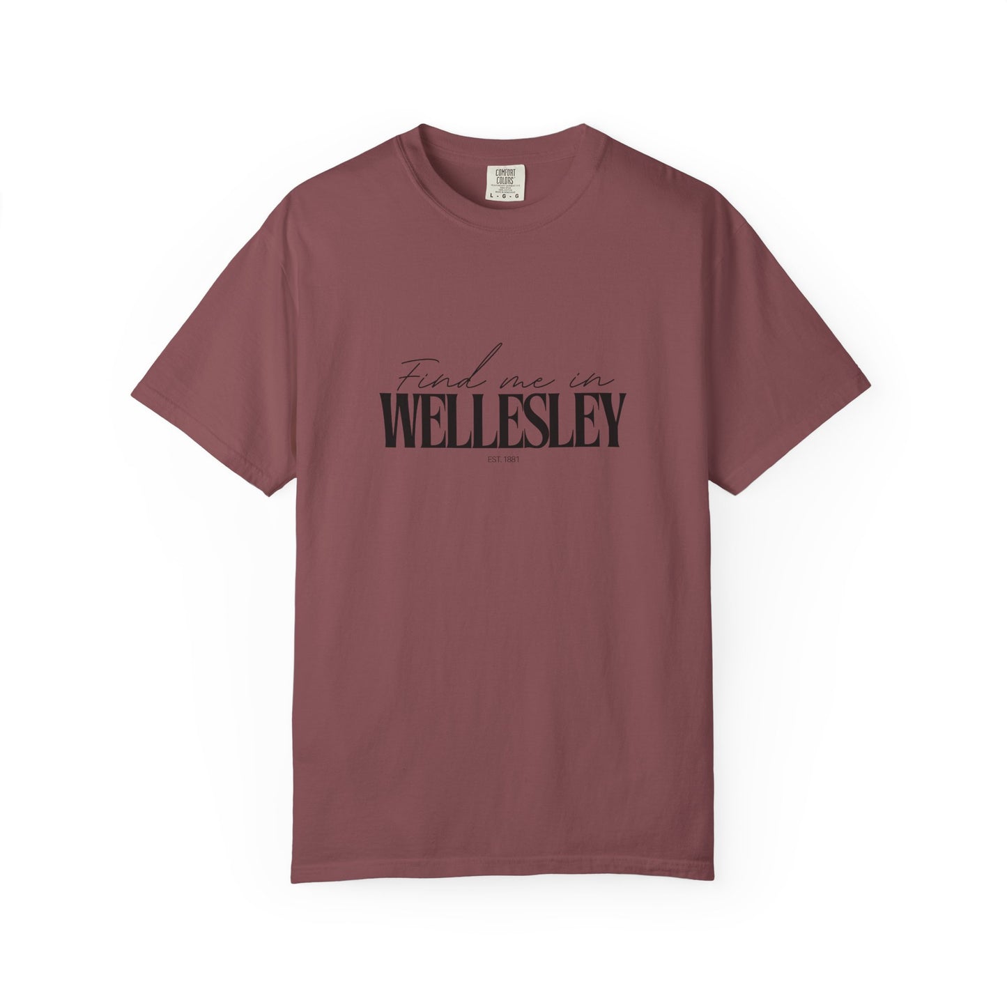 Wellesley Vibes Unisex Garment-Dyed T-Shirt, Casual Wear, Gifts for Locals, Trendy Summer Essential, Comfortable Everyday Tee