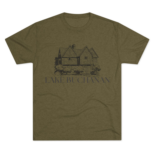 Lake Buchanan Unisex Tri-Blend Crew Tee, Casual T-Shirt, Summer Apparel, Lake House Shirt, Gift for Friends, Travel Tee