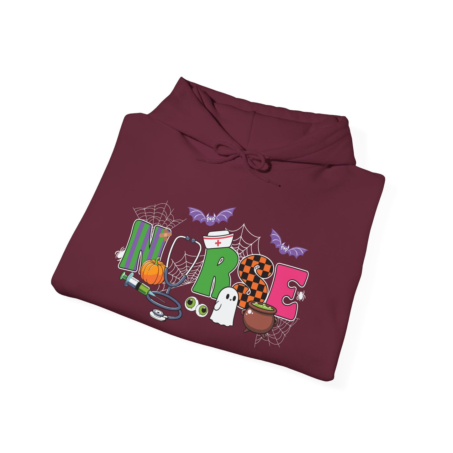 Nurse Whimsical Halloween Hooded Sweatshirt, Fall Fashion, Cozy Sweater Gift, Unisex Hoodie, Halloween Apparel