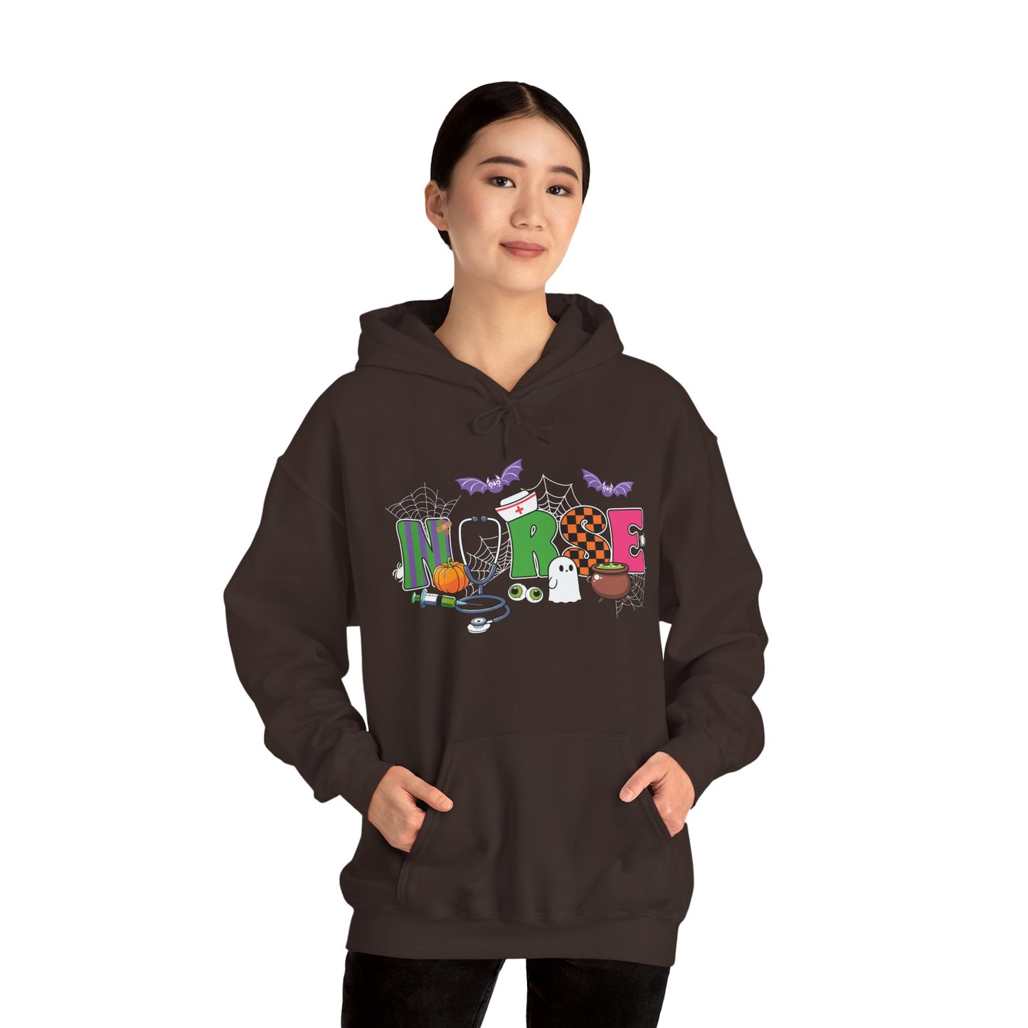 Nurse Whimsical Halloween Hooded Sweatshirt, Fall Fashion, Cozy Sweater Gift, Unisex Hoodie, Halloween Apparel