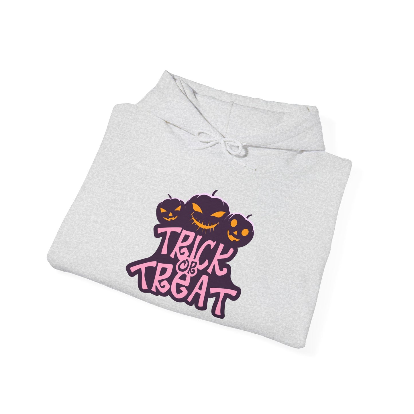 Halloween Trick or Treat Hoodie, Cozy Unisex Sweatshirt, Perfect for Fall Celebrations, Spooky Season Apparel, Gift for Halloween Lovers