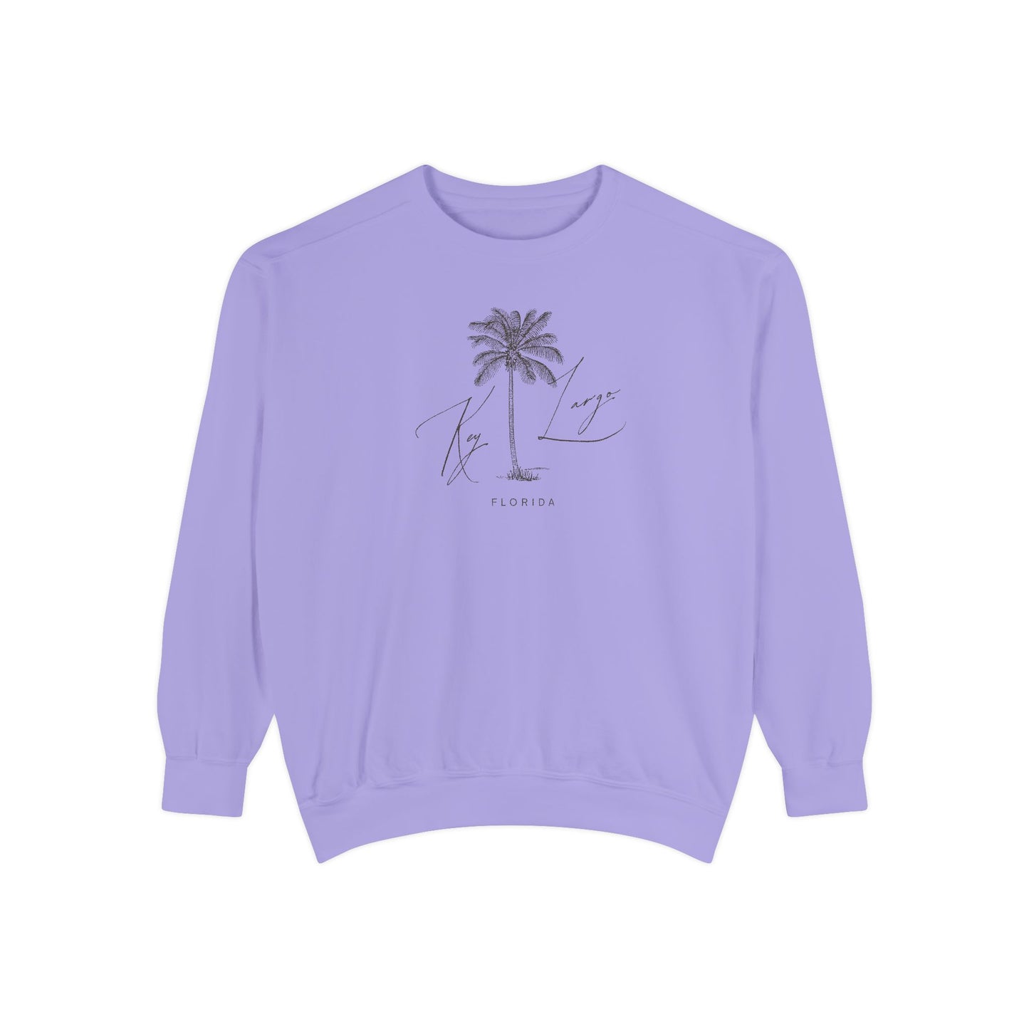 Key Largo Chill Vibes Sweatshirt - Unisex Garment-Dyed Style, Perfect for Lounging