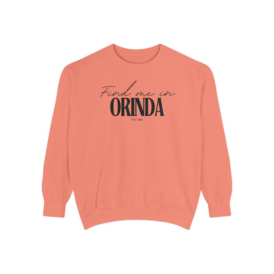 Orinda Cozy Sweatshirt, Unisex Garment-Dyed Crew, Casual Wear, Gift for Friends, Fall Fashion, Lounge Style