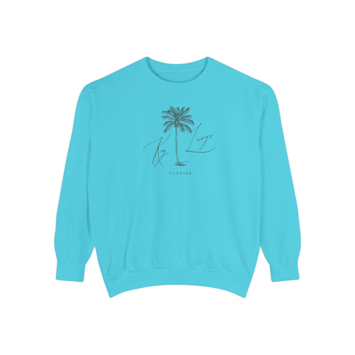 Key Largo Chill Vibes Sweatshirt - Unisex Garment-Dyed Style, Perfect for Lounging