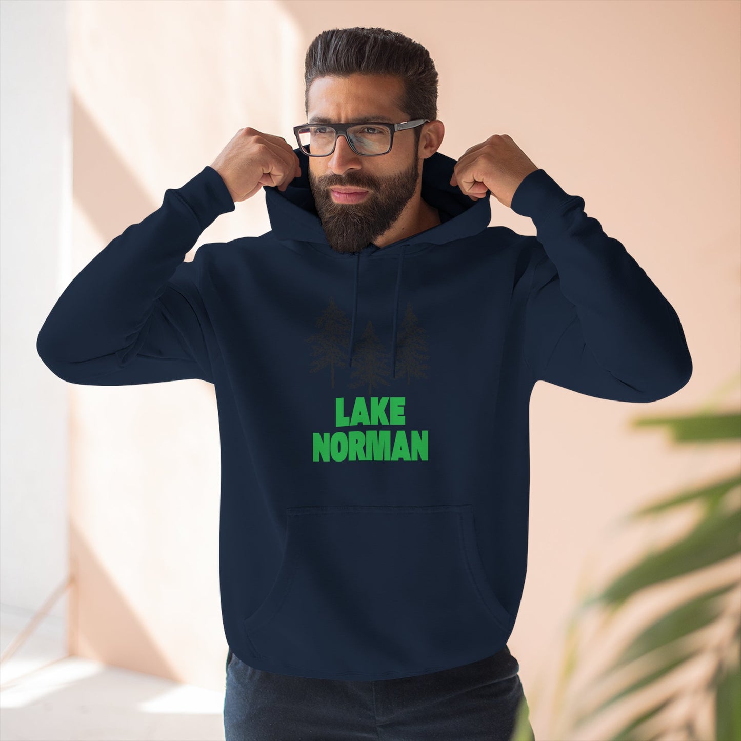 Lake Norman Fleece Hoodie, Cozy Sweatshirt, Outdoor Adventure Wear, Unique Gift for Lake Lovers, Perfect for Fall and Winter