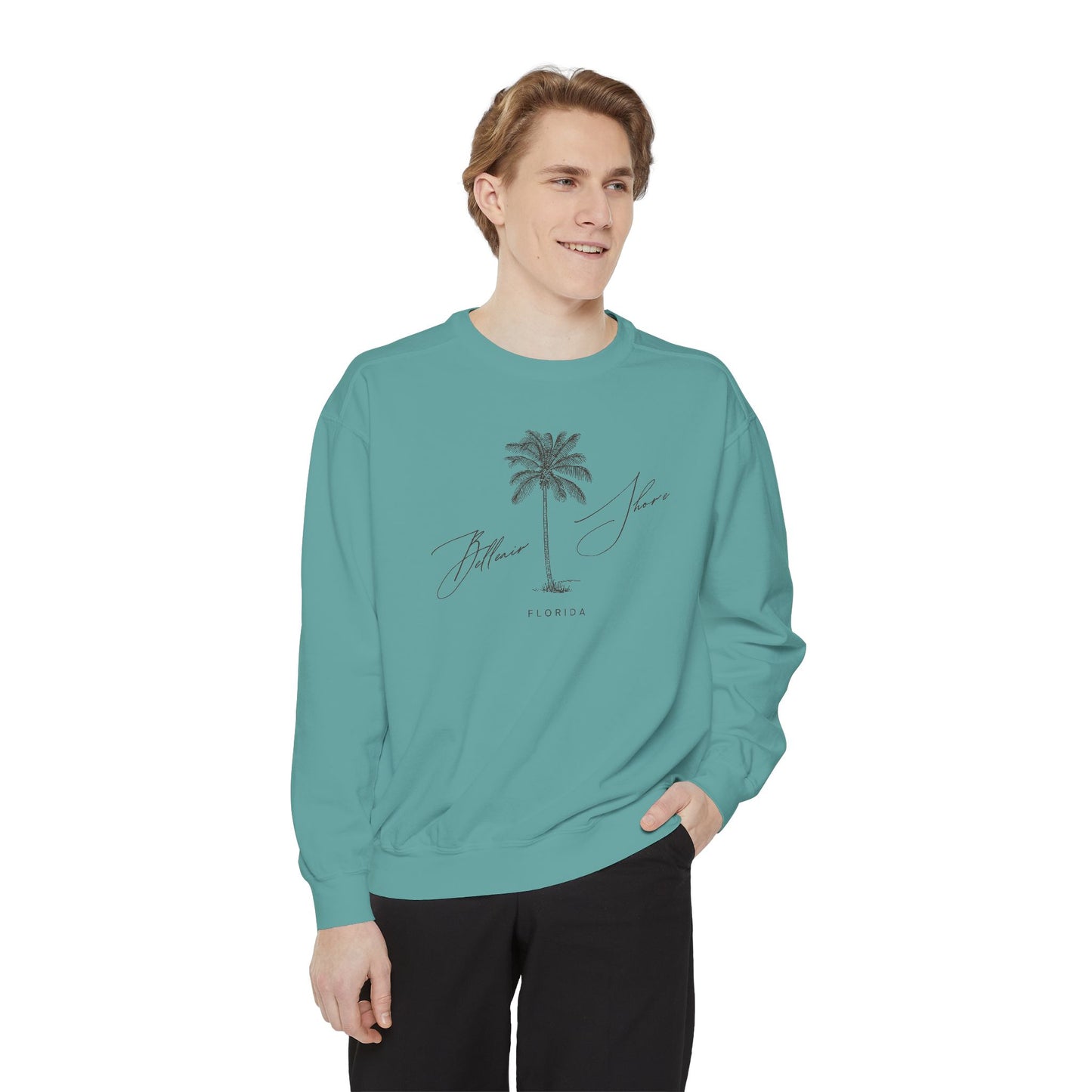 Belleair Shore Chill Vibes Sweatshirt - Unisex Garment-Dyed Style, Perfect for Lounging