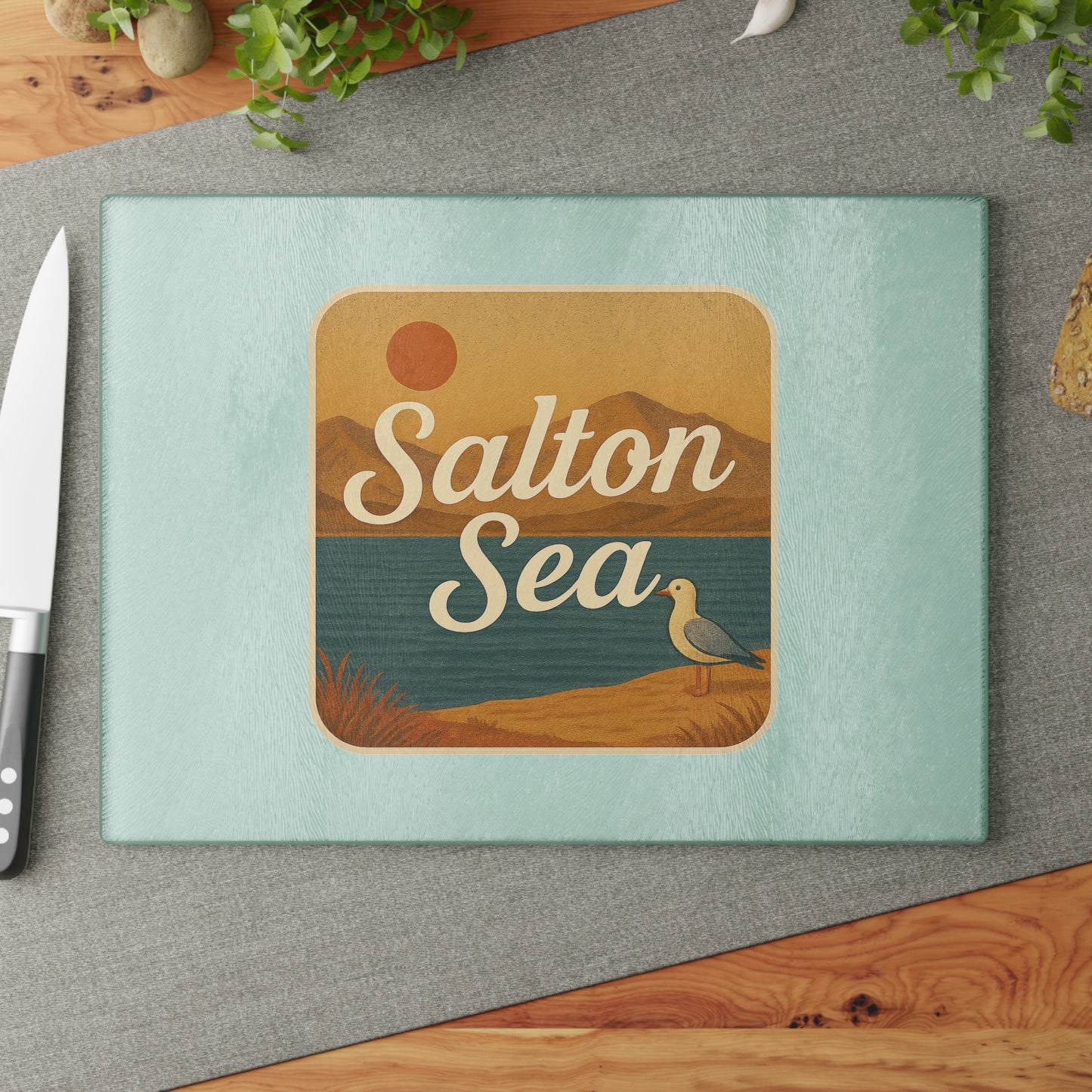 Salton Sea Glass Cutting Board