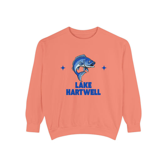 Lake Hartwell Fish Design Unisex Sweatshirt | Cozy Fishing Apparel, Casual Wear, Gift for Anglers, Lake Day Outfit, Nature Lovers Sweatshirt