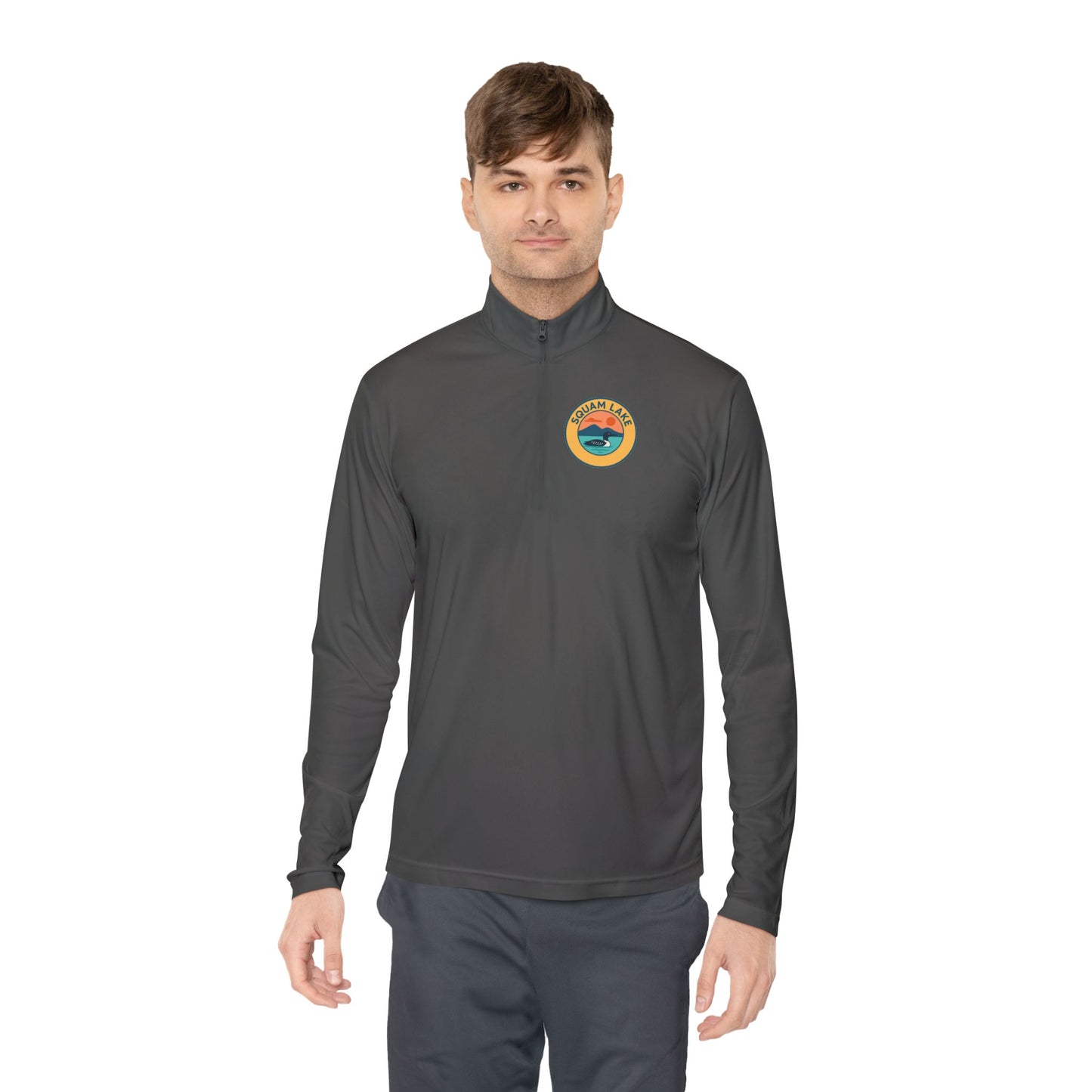 Cozy Unisex Quarter-Zip Pullover, Lake Apparel, Outdoor Gear, Relaxed Fit Layering, Gift for Nature Lovers