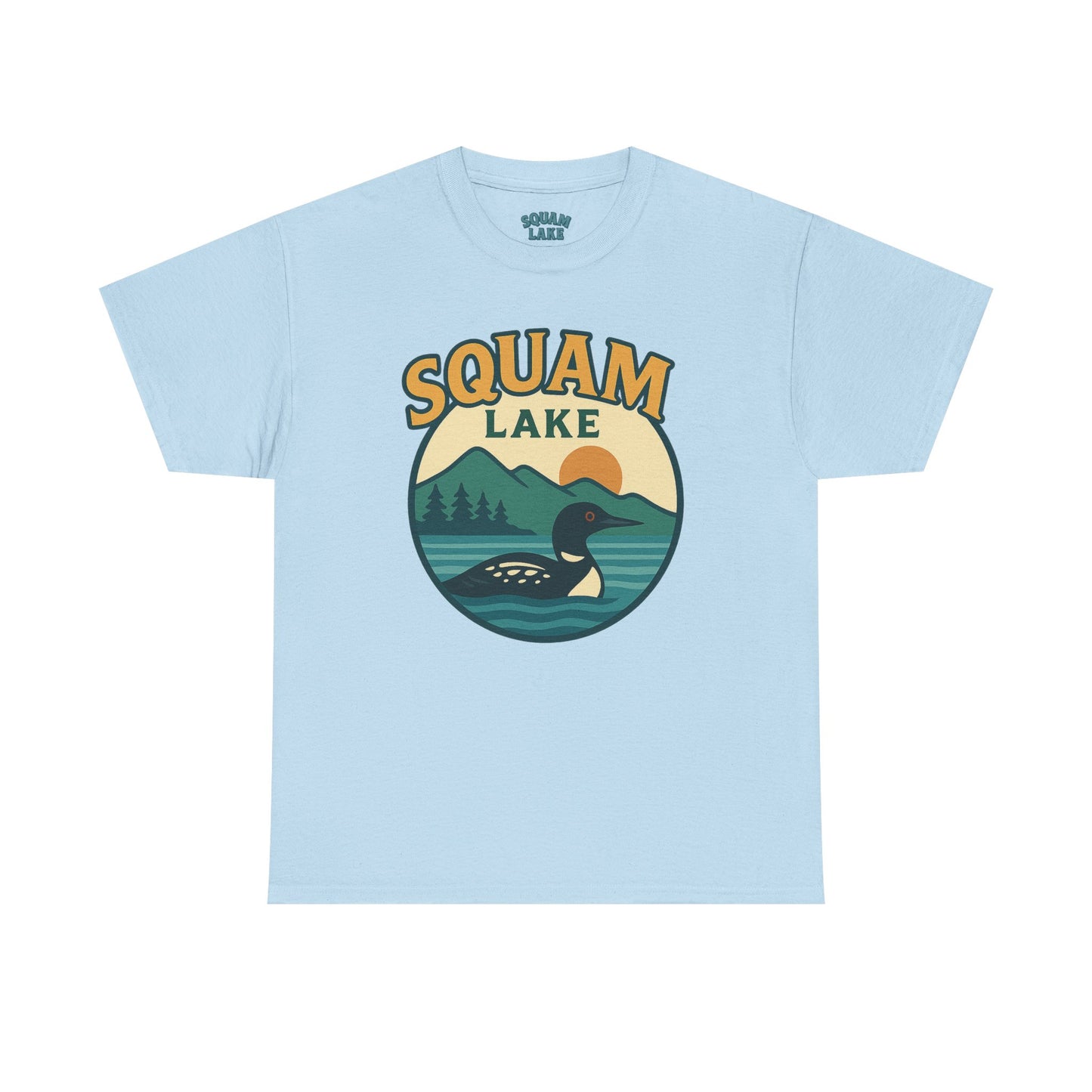 Squam Lake Graphic Tee | Unisex Heavy Cotton T-Shirt, Nature Lover Gift, Lake Adventure Shirt, Outdoor Apparel, Vintage Lake Design