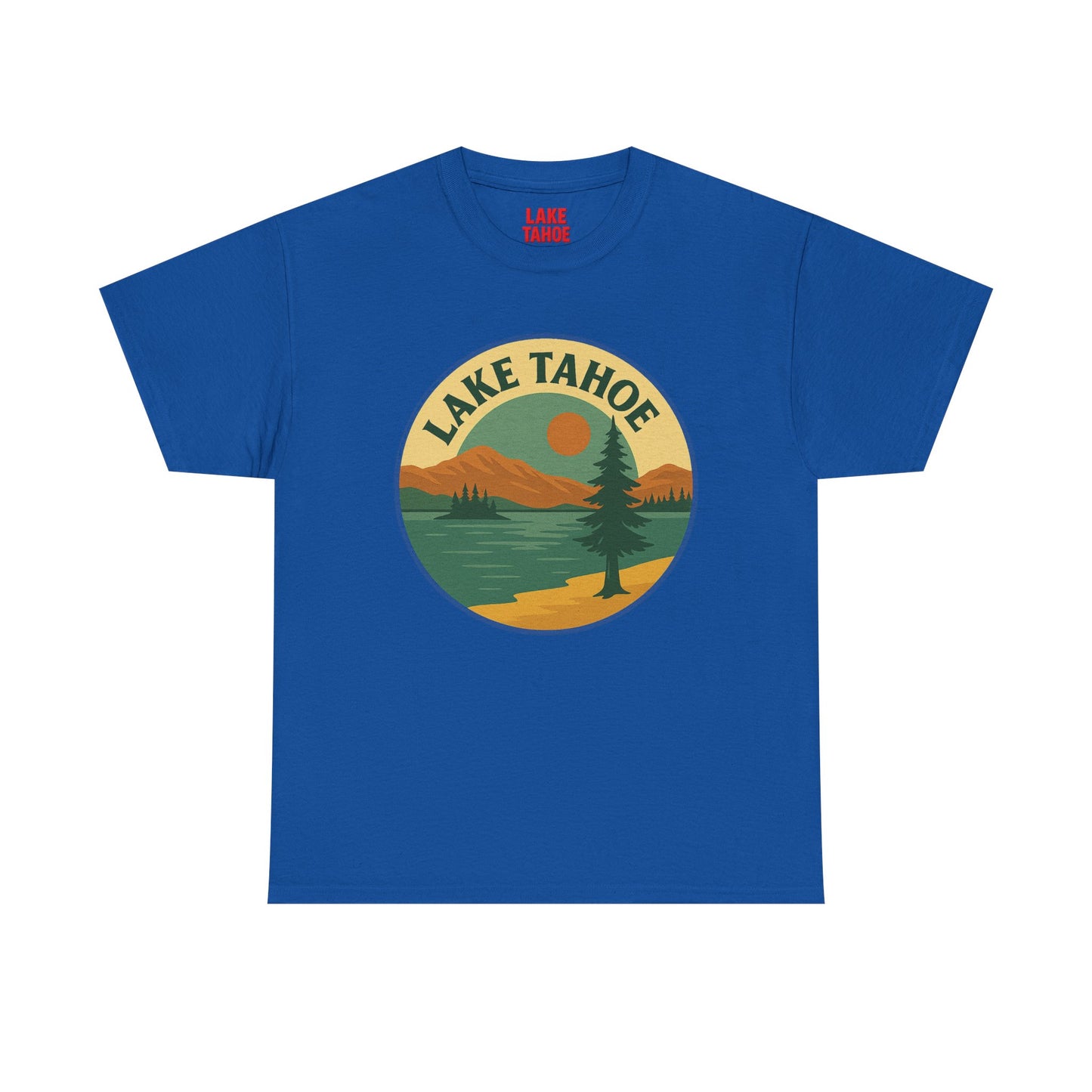 Lake Tahoe Graphic Tee | Unisex Heavy Cotton T-Shirt, Nature Lover Gift, Lake Adventure Shirt, Outdoor Apparel, Vintage Lake Design