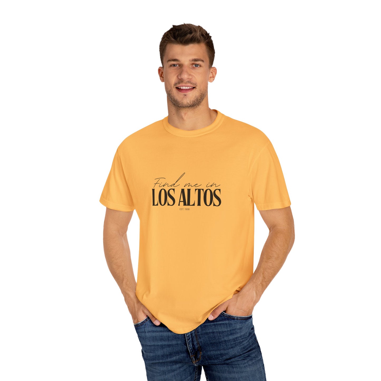 Los Altos Vibes Unisex Garment-Dyed T-Shirt, Casual Wear, Gifts for Locals, Trendy Summer Essential, Comfortable Everyday Tee