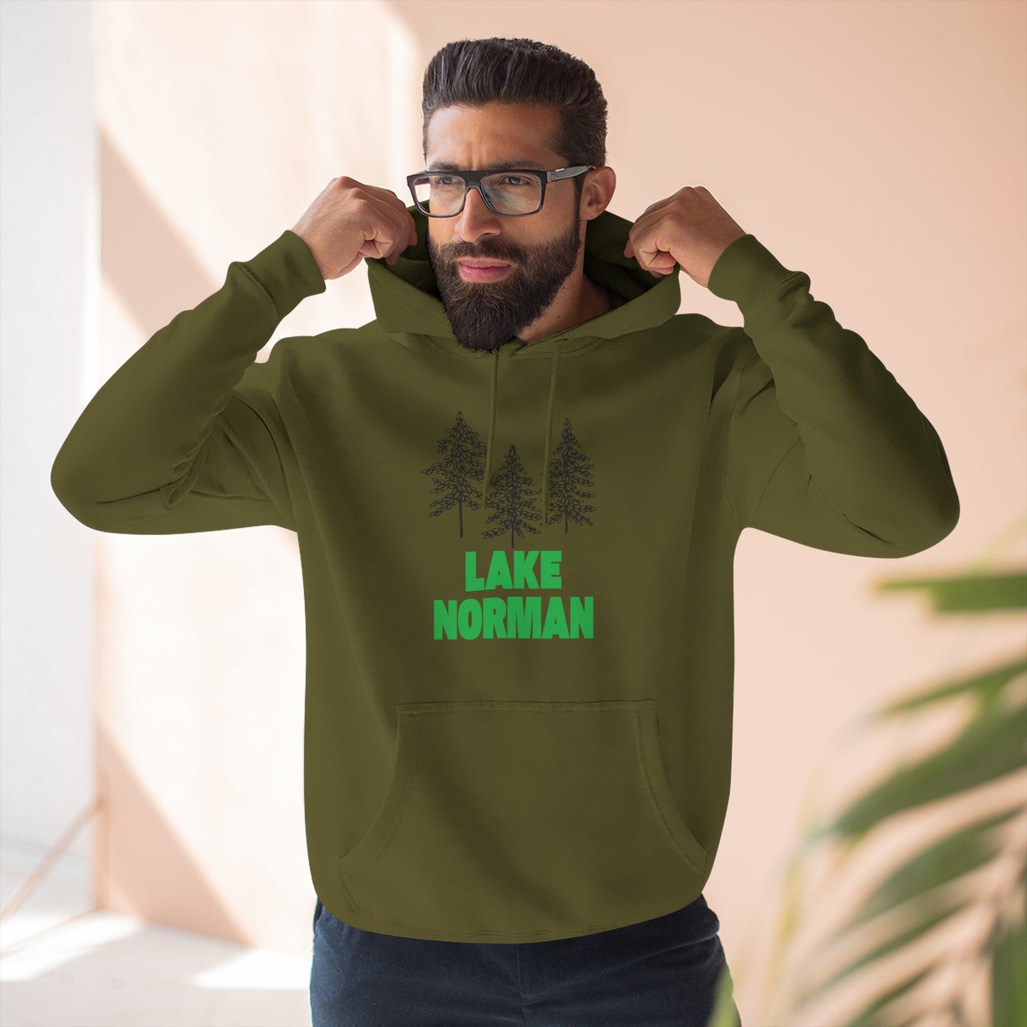Lake Norman Fleece Hoodie, Cozy Sweatshirt, Outdoor Adventure Wear, Unique Gift for Lake Lovers, Perfect for Fall and Winter