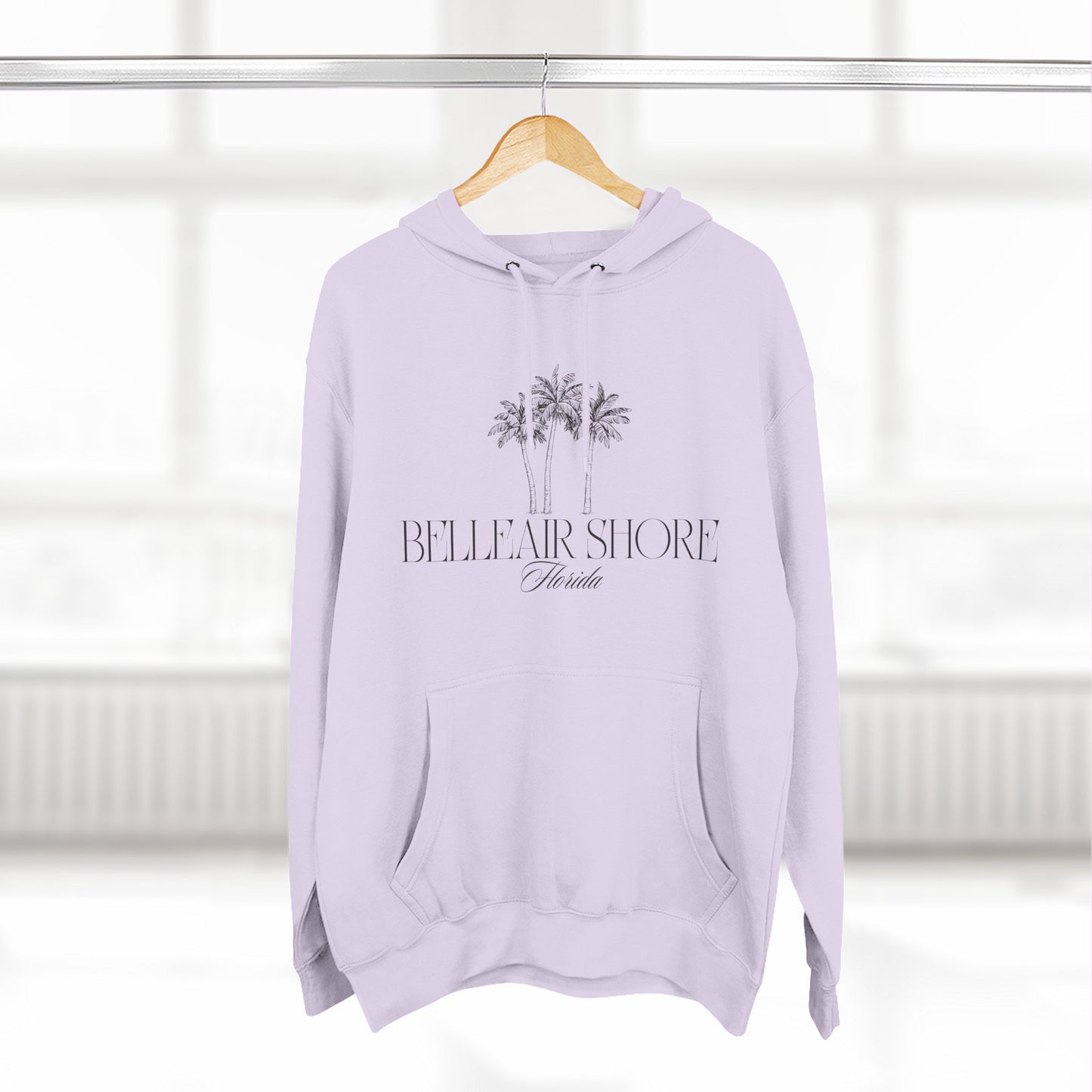 Belleair Shore Cozy Beach-Inspired Fleece Hoodie, Casual Wear, Beach Vibes, Relaxation, Gift for Summer Lovers, Travel Essential