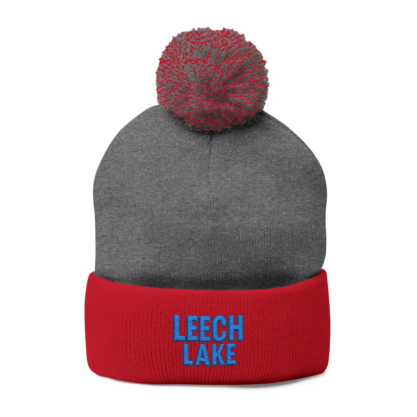 Leech Lake Pom-Pom Knit Cap (Embroidery)