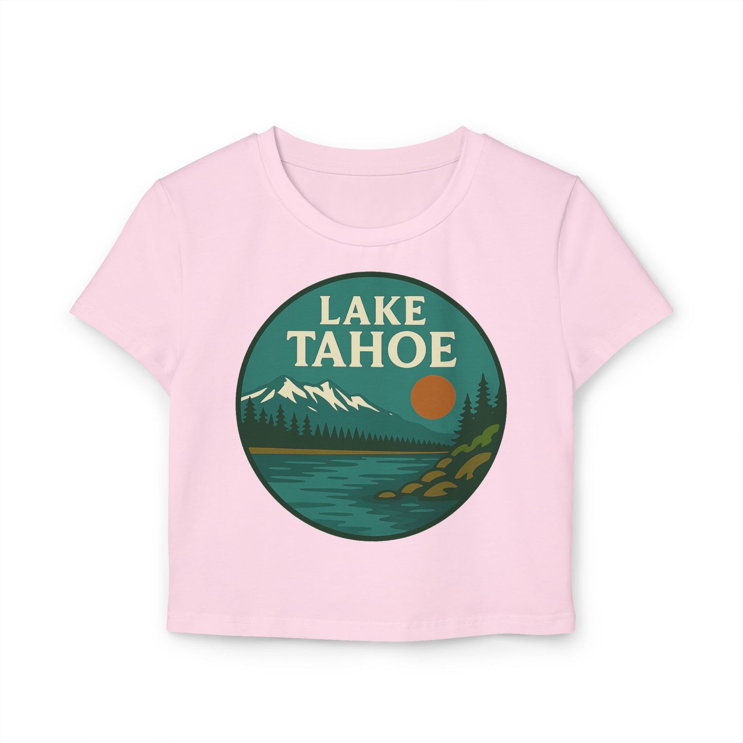 Lake Tahoe Women's Baby Tee - Vintage Style, Lake Lover Shirt, Summer Outfit, Nature Lover Gift, Travel-Inspired Top