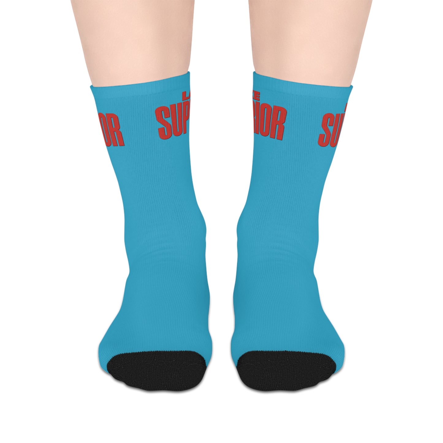 Lake Superior Cool Casual Mid-length Socks | Fun Lifestyle Gift, Quirky Fashion Accessory, Unique Socks for Everyday Wear