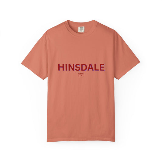 Hinsdale Garment-Dyed Unisex T-Shirt, Casual Tee, Vintage Style Shirt, Everyday Wear, Birthday Gift, Unique Apparel
