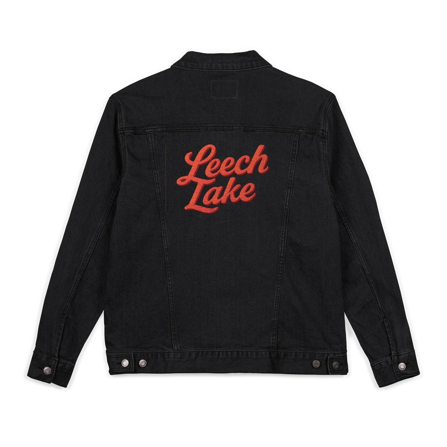 Leech Lake Unisex Embroidered Denim Jacket - Trendy Fall Fashion, Casual Layering, Everyday Wear, Stylish Gift, Unique Statement Piece