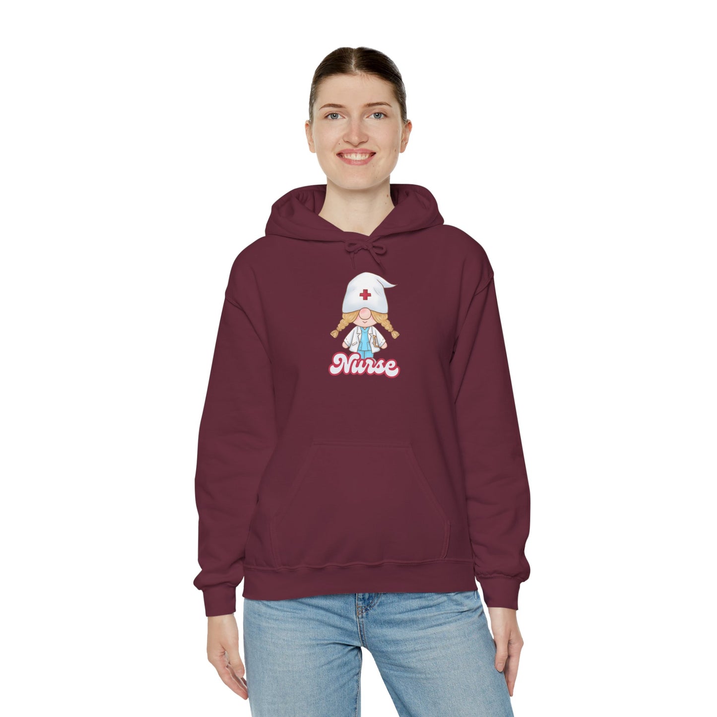 Nurse Cartoon Hoodie - Cozy Unisex Sweatshirt, Gift for Healthcare Workers, Nursing Student Apparel, Medical Profession Hoodie