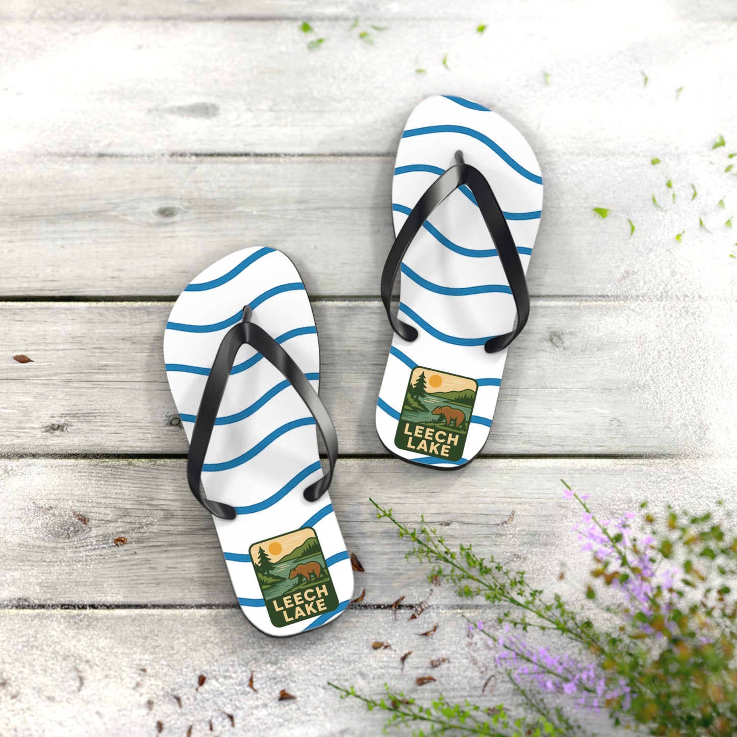 Leech Lake Beachy Vibes Flip Flops - Summer Sandals, Poolside Footwear, Vacation Essentials, Casual Summer Shoes, Beach Accessories