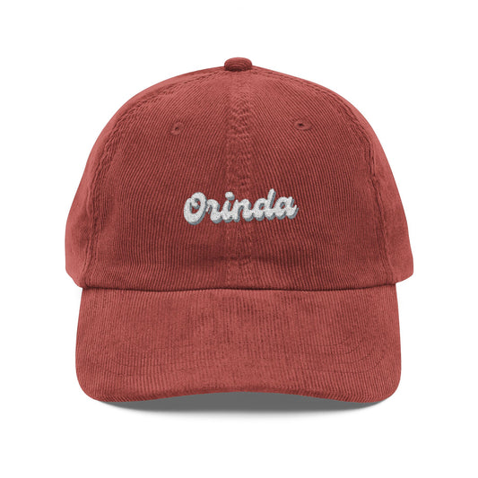 Orinda Vintage Corduroy Cap, Retro Fashion Hat, Cool Embroidered Cap, Casual Summer Accessory, Gift for Trendsetters