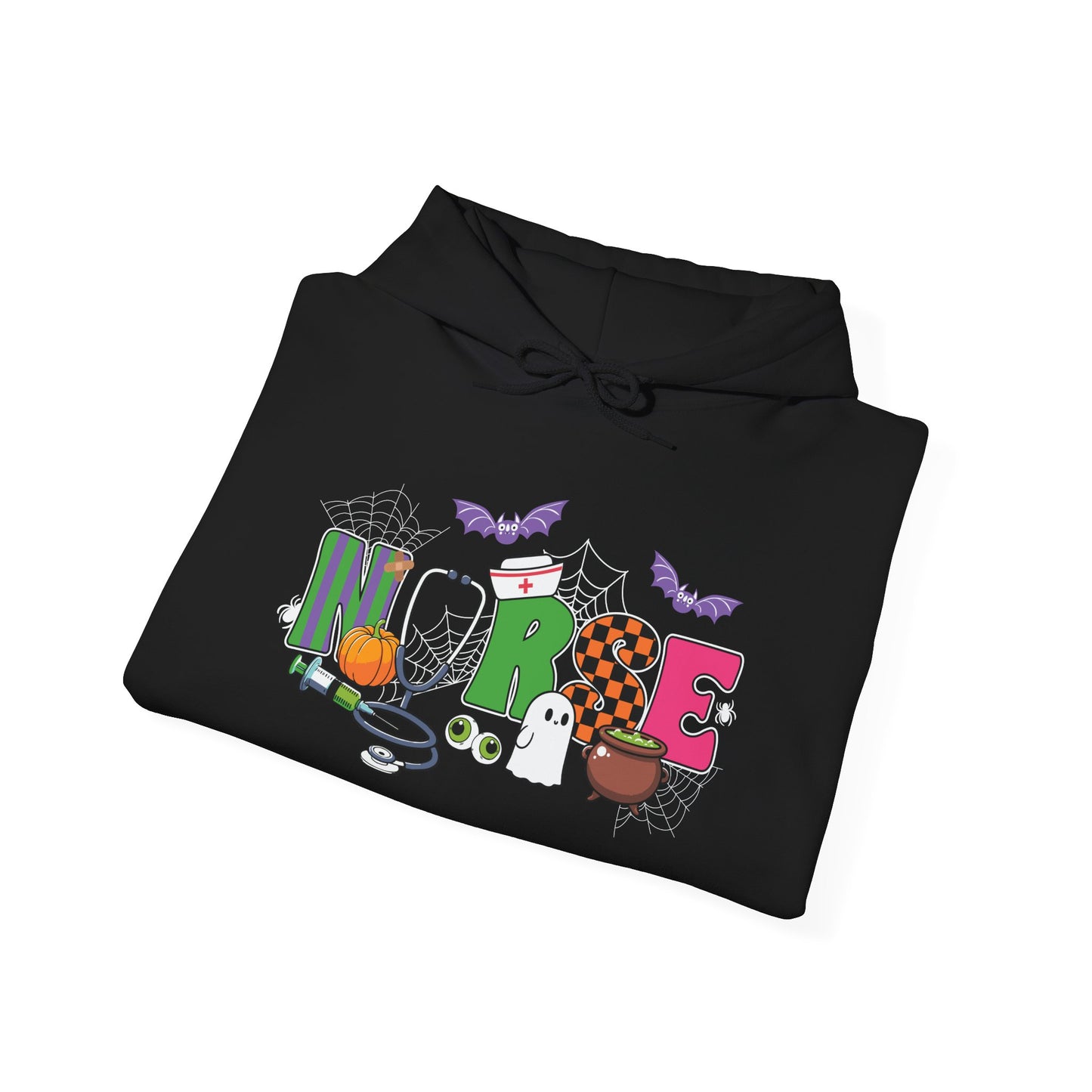 Nurse Whimsical Halloween Hooded Sweatshirt, Fall Fashion, Cozy Sweater Gift, Unisex Hoodie, Halloween Apparel