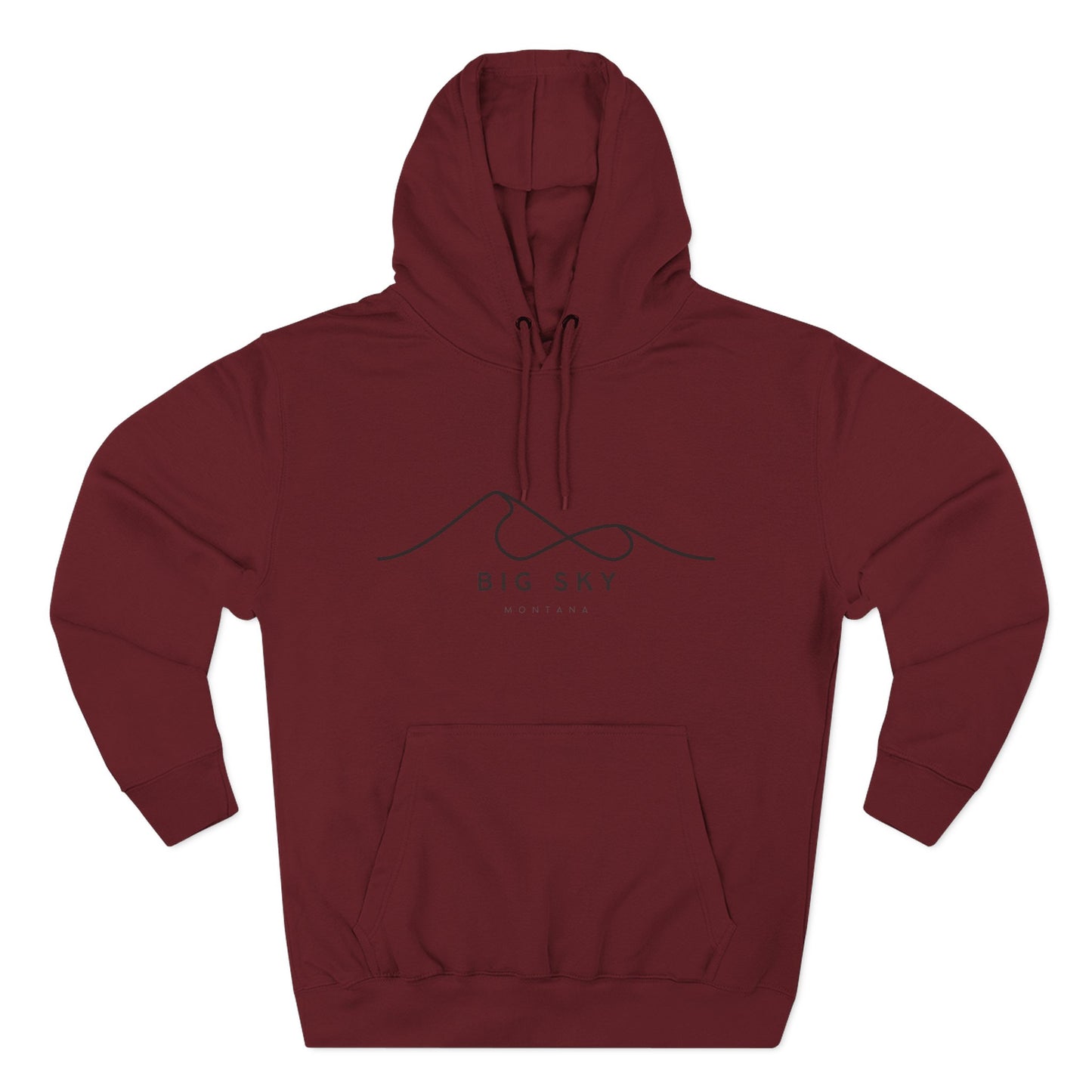 Big Sky Stylish Three-Panel Fleece Hoodie for Cozy Days, Casual Wear, Warm Layering, Gift for Him or Her