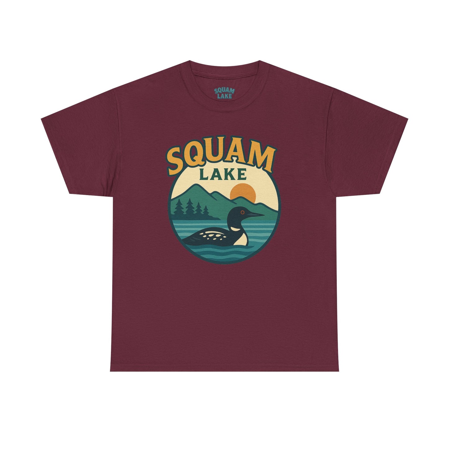 Squam Lake Graphic Tee | Unisex Heavy Cotton T-Shirt, Nature Lover Gift, Lake Adventure Shirt, Outdoor Apparel, Vintage Lake Design